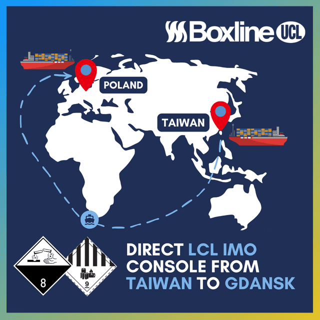 Пряма консоль LCL IMO з TAIWAN до GDANSK